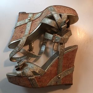 Gold Guess wedges